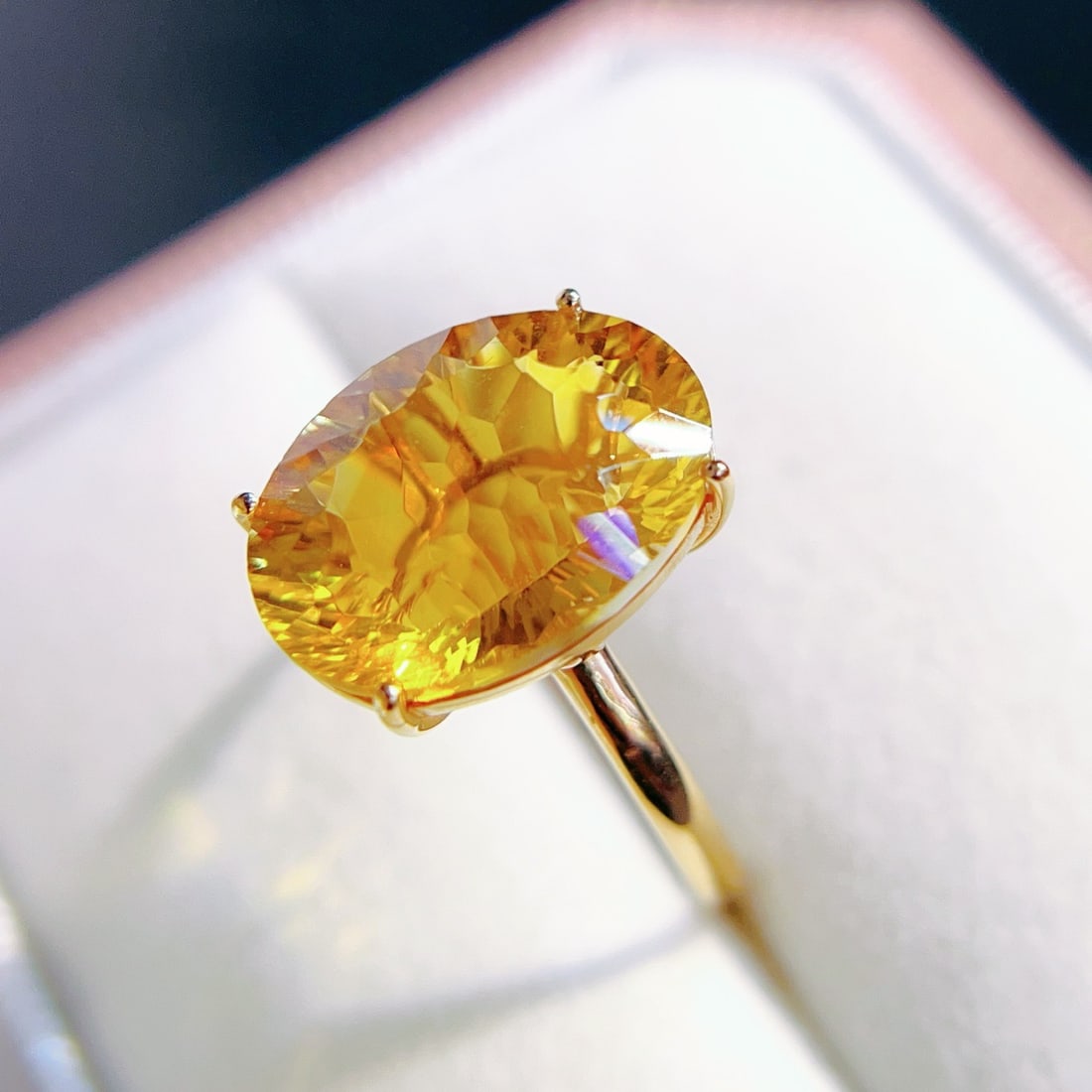 14k Gold 8.85 Ct Natural Citrine Ring - 5