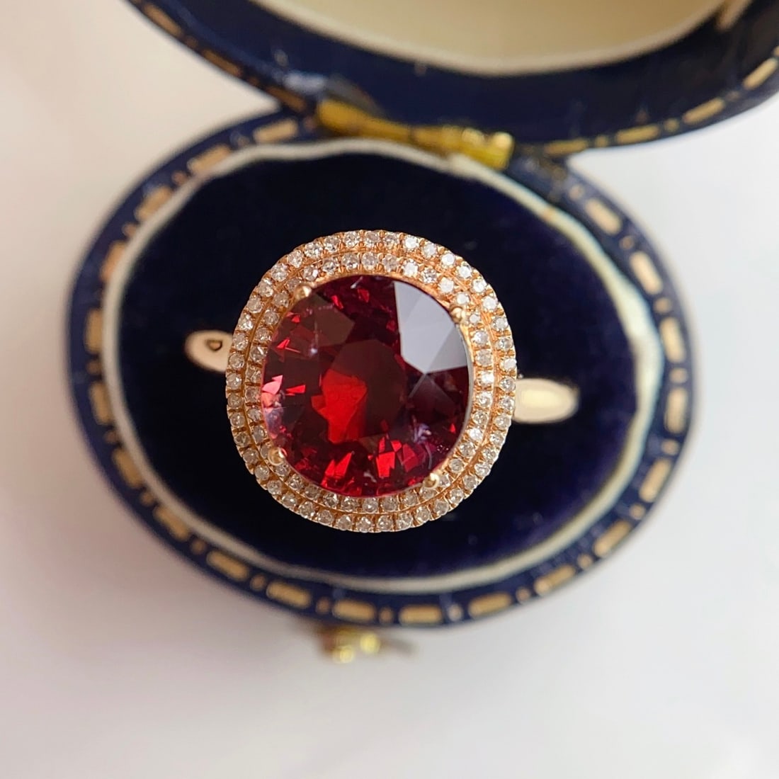 14k Gold 3.62 Ct Natural Tourmaline & Diamond Ring - 2