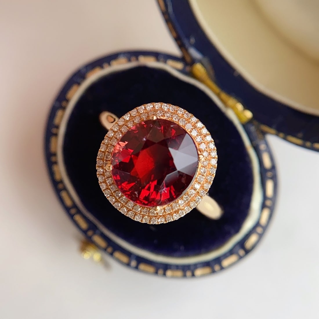 14k Gold 3.62 Ct Natural Tourmaline & Diamond Ring - 4