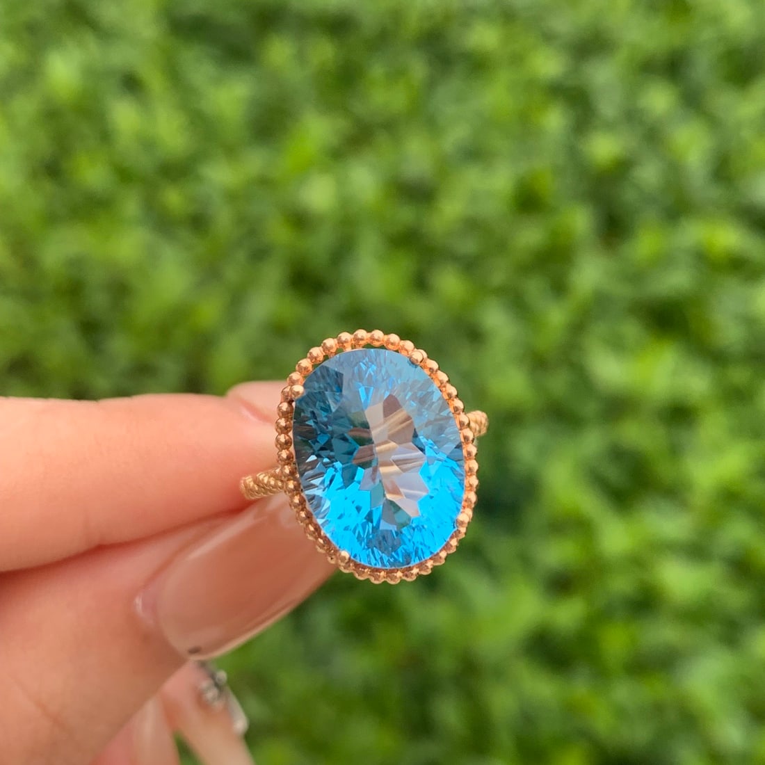 14k Gold 9.20 Ct Natural Topaz Ring - 3