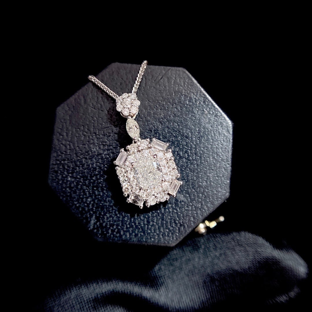 Gia Certified 14k Gold 0.50 Ct Natural H Vs1 Cushion Diamond Necklace - 2