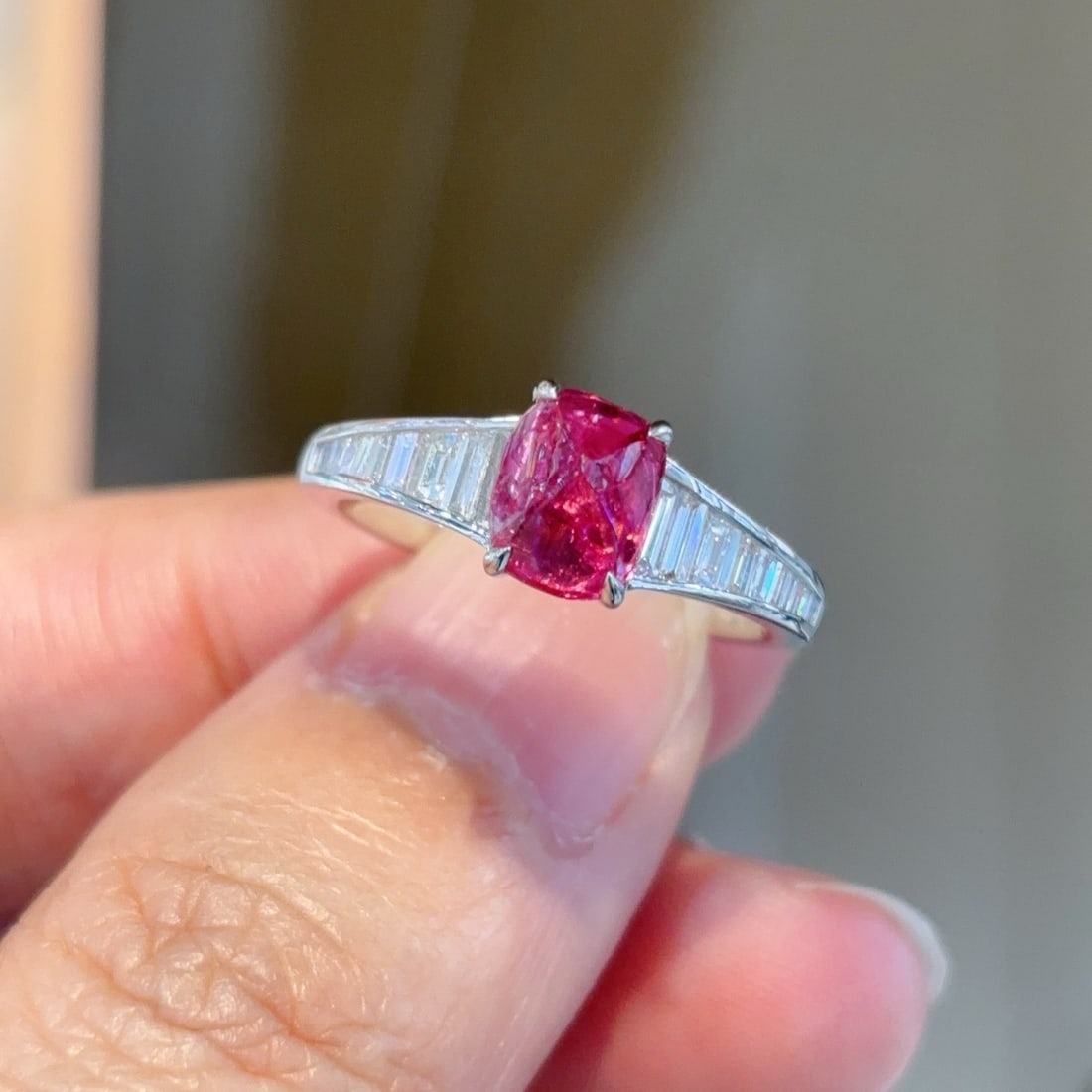 14k Gold 2.49 Ctw Natural Spinel & Diamond Ring - 2