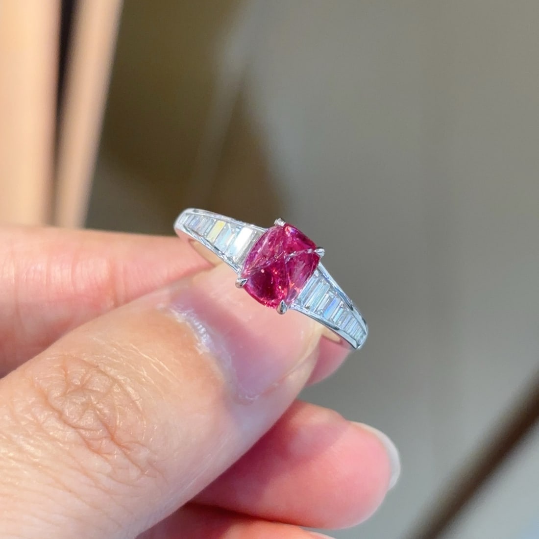 14k Gold 2.49 Ctw Natural Spinel & Diamond Ring - 3