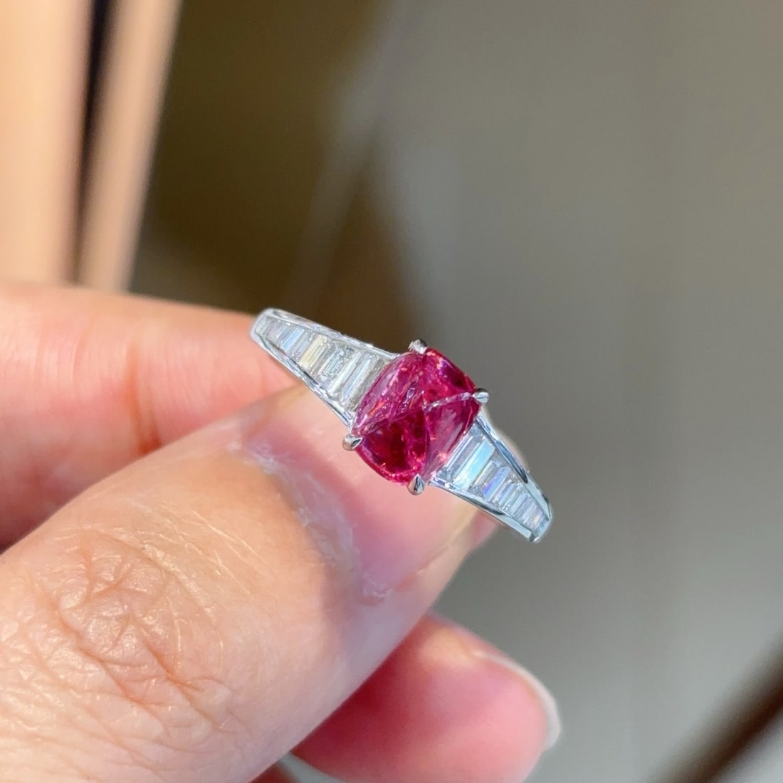 14k Gold 2.49 Ctw Natural Spinel & Diamond Ring - 4