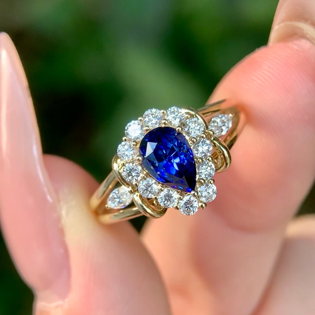 14k Gold 1.76 Ctw Natural Sapphire & Diamond Ring - 2