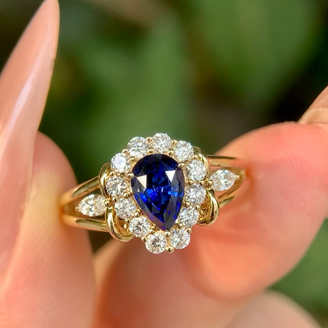 14k Gold 1.76 Ctw Natural Sapphire & Diamond Ring - 3