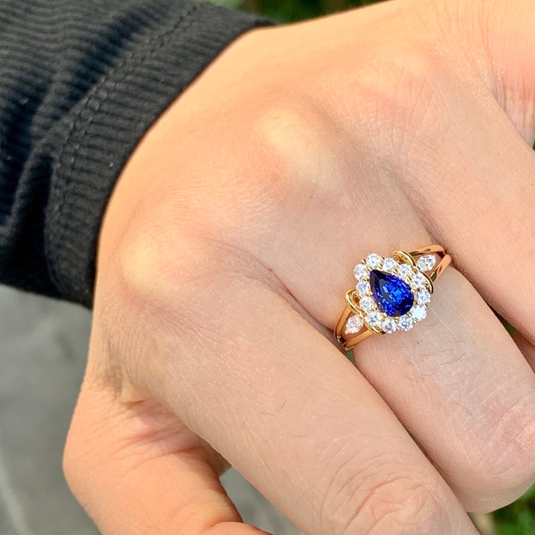 14k Gold 1.76 Ctw Natural Sapphire & Diamond Ring - 4