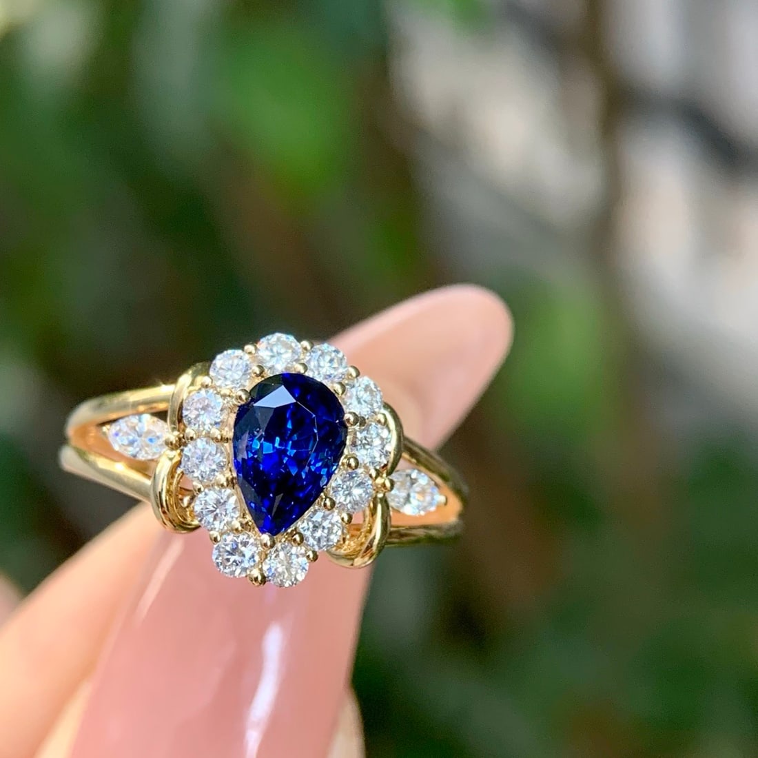 14k Gold 1.76 Ctw Natural Sapphire & Diamond Ring - 5