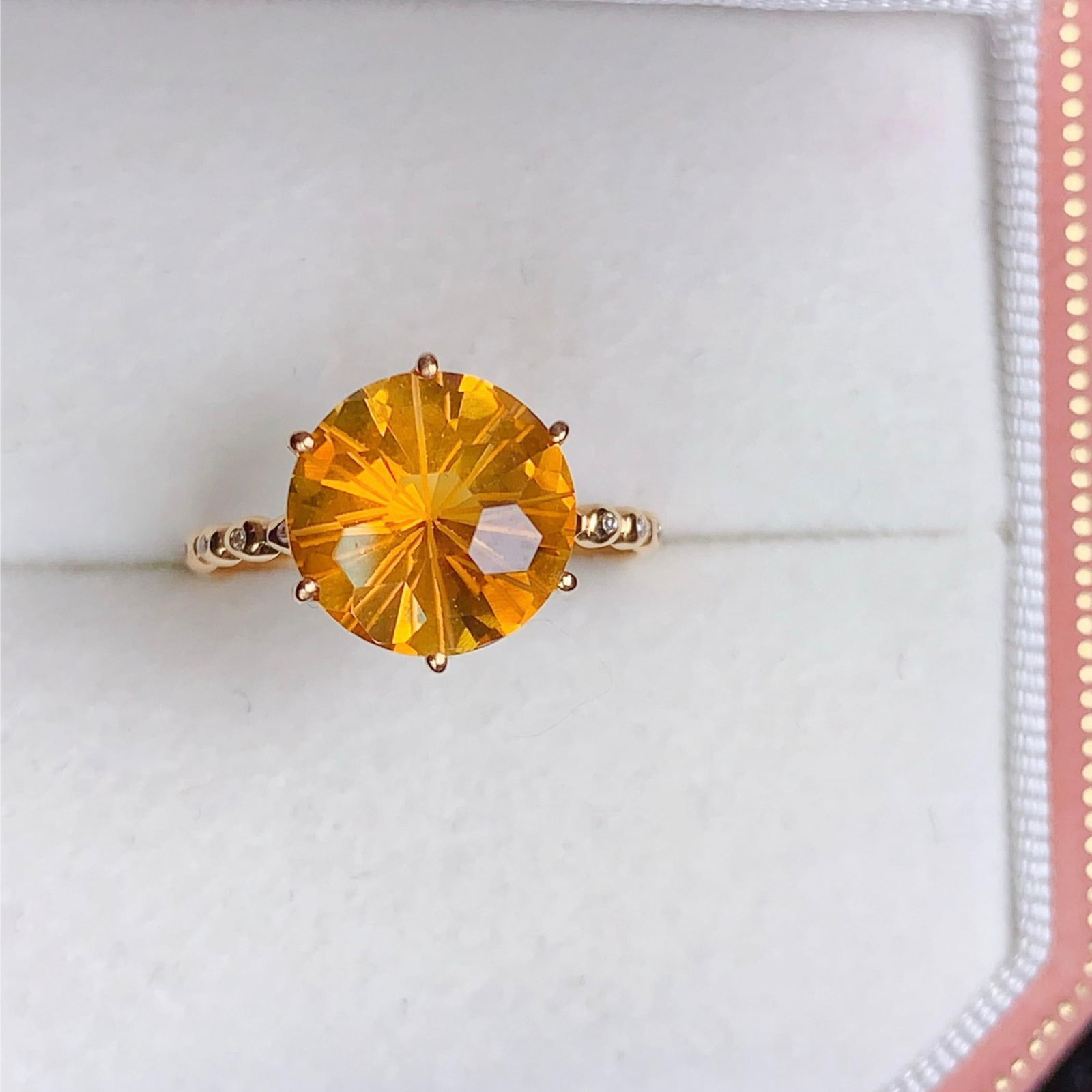 14k Gold 3.22 Ctw Natural Citrine & Diamond Ring (1 of 8)