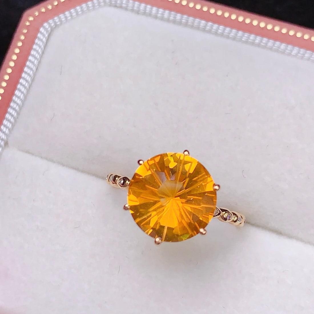 14k Gold 3.22 Ctw Natural Citrine & Diamond Ring - 2