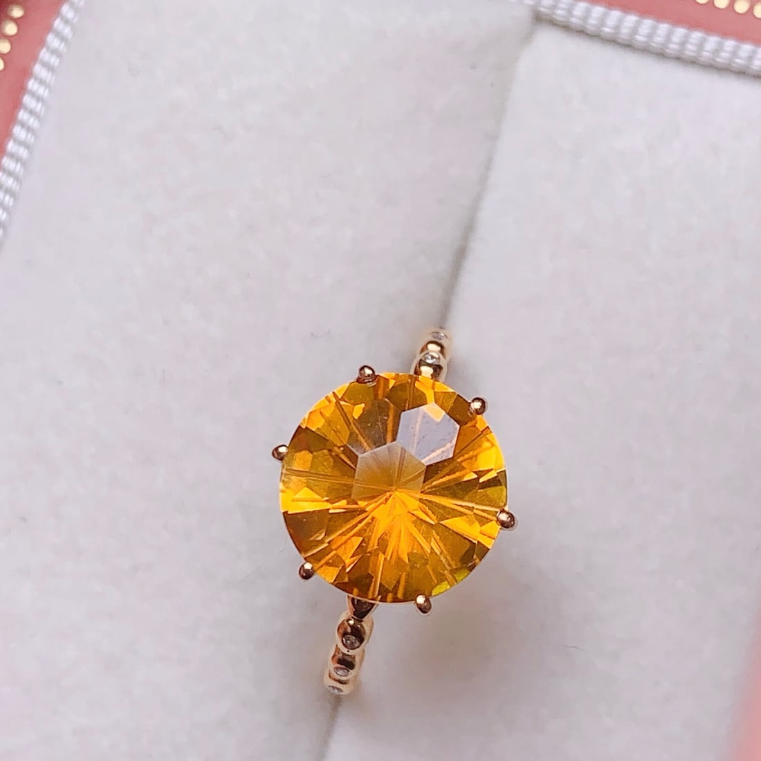 14k Gold 3.22 Ctw Natural Citrine & Diamond Ring - 3