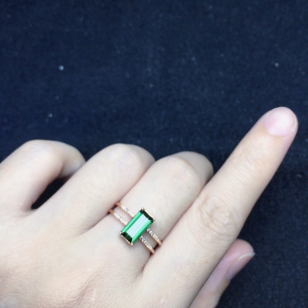 14k Gold 1.68 Ct Natural Tourmaline & Diamond Ring - 3