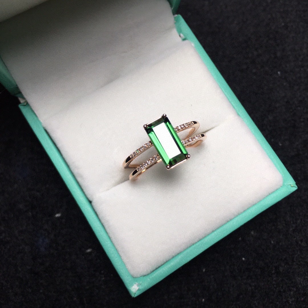 14k Gold 1.68 Ct Natural Tourmaline & Diamond Ring - 4