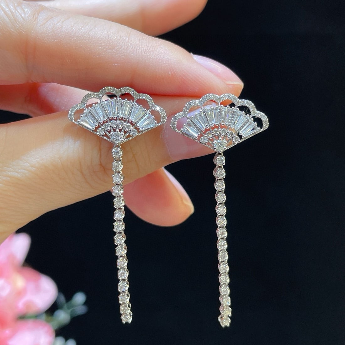 14k Gold 1.43 Ct Natural H Diamond Earrings (1 of 8)