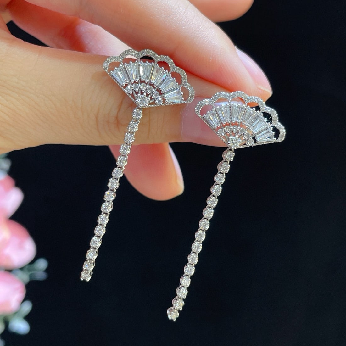 14k Gold 1.43 Ct Natural H Diamond Earrings - 3