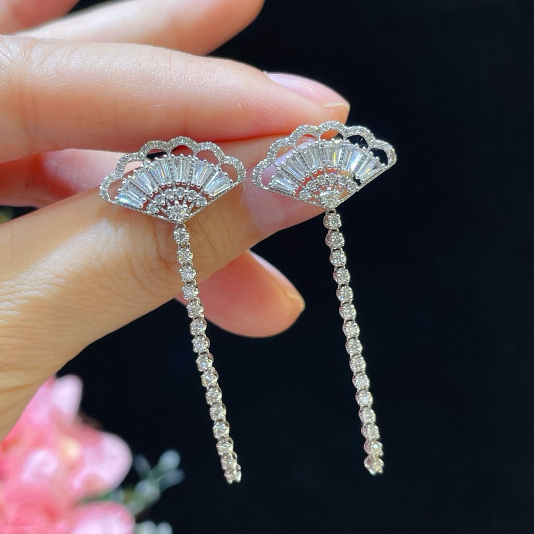 14k Gold 1.43 Ct Natural H Diamond Earrings - 4