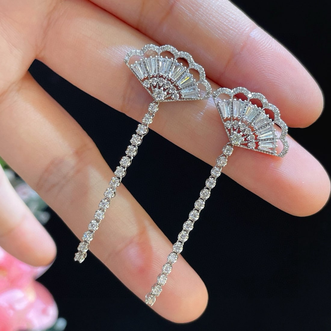 14k Gold 1.43 Ct Natural H Diamond Earrings - 5