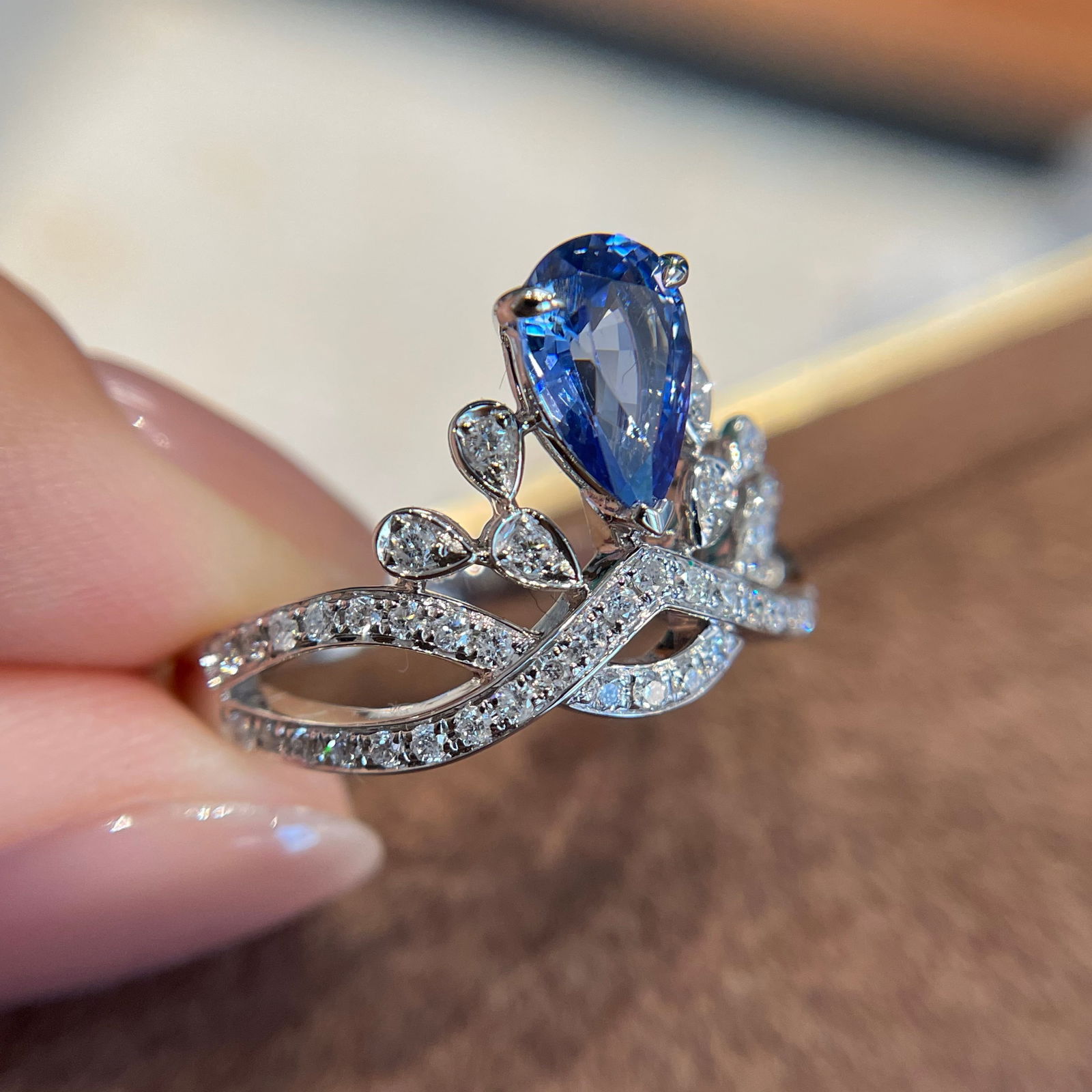 14k Gold 1 Ct Natural Sapphire & Diamond Ring - 3