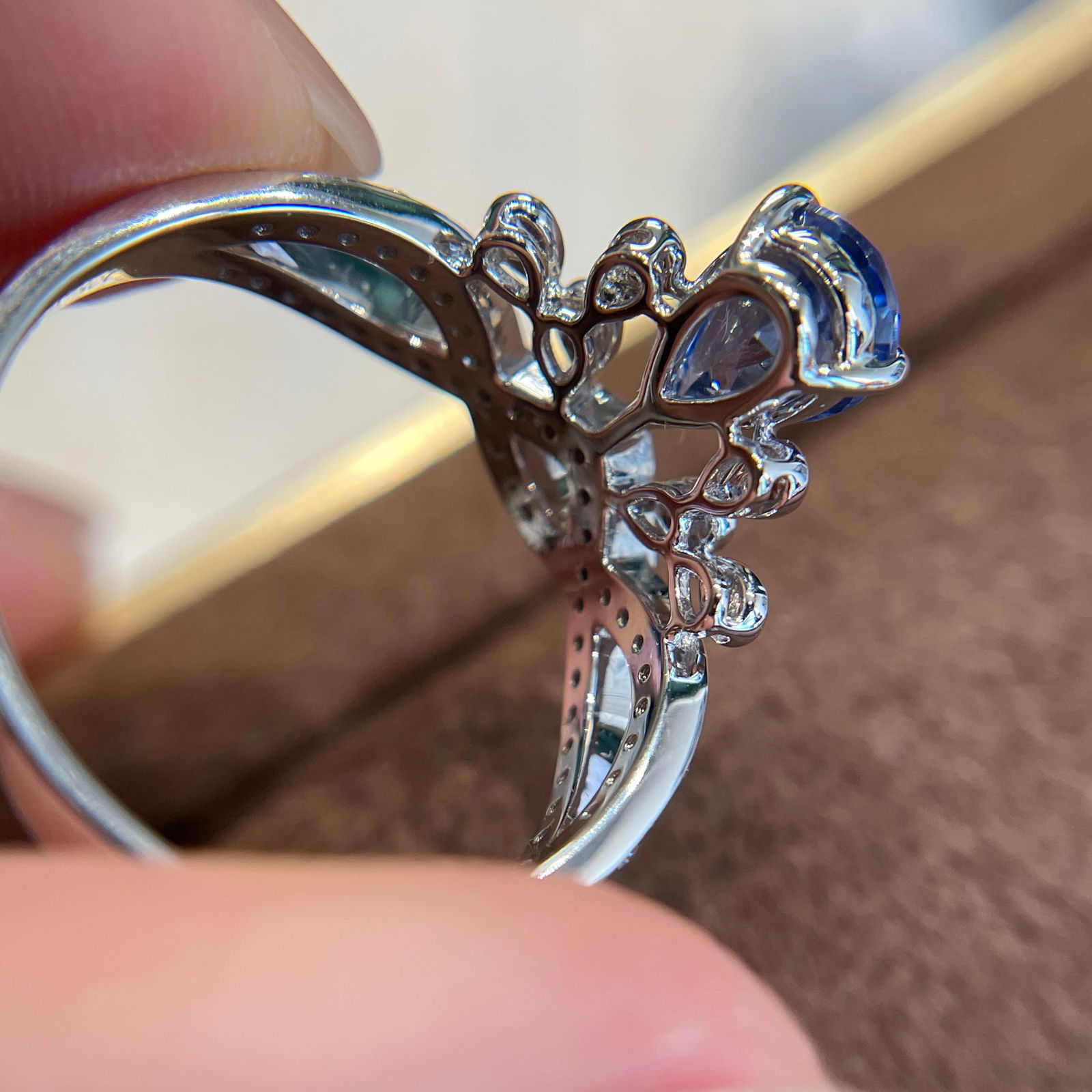 14k Gold 1 Ct Natural Sapphire & Diamond Ring - 7