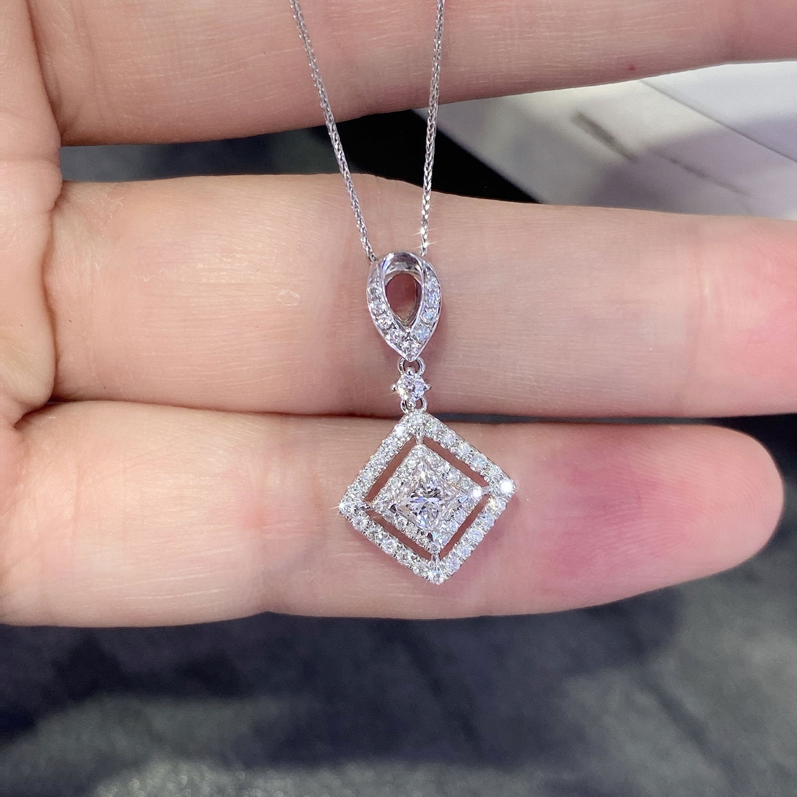 14k Gold 0.36 Ct Natural H Diamond Pendant( Without Chain ) - 2