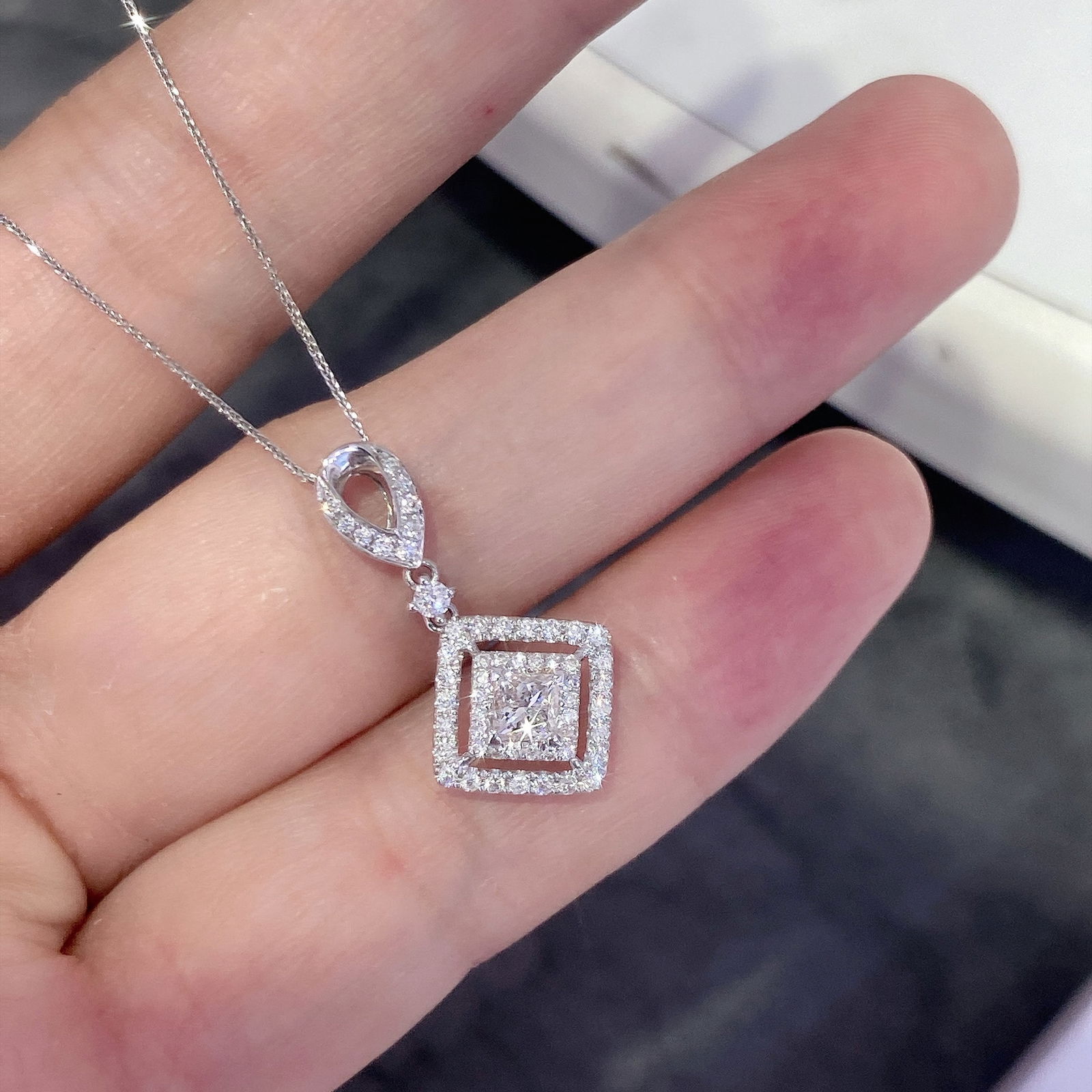 14k Gold 0.36 Ct Natural H Diamond Pendant( Without Chain ) - 3