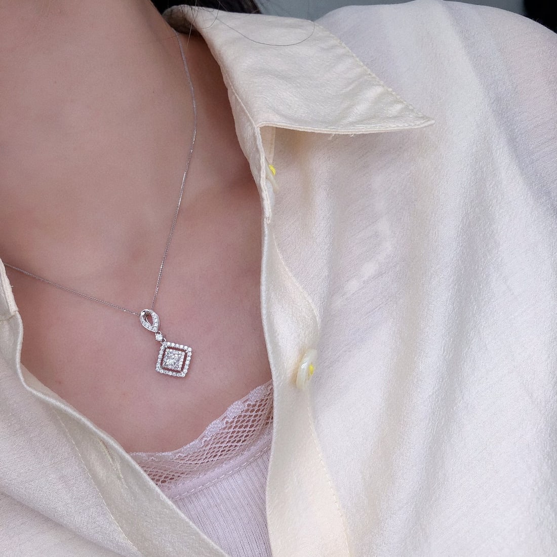 14k Gold 0.36 Ct Natural H Diamond Pendant( Without Chain ) - 4