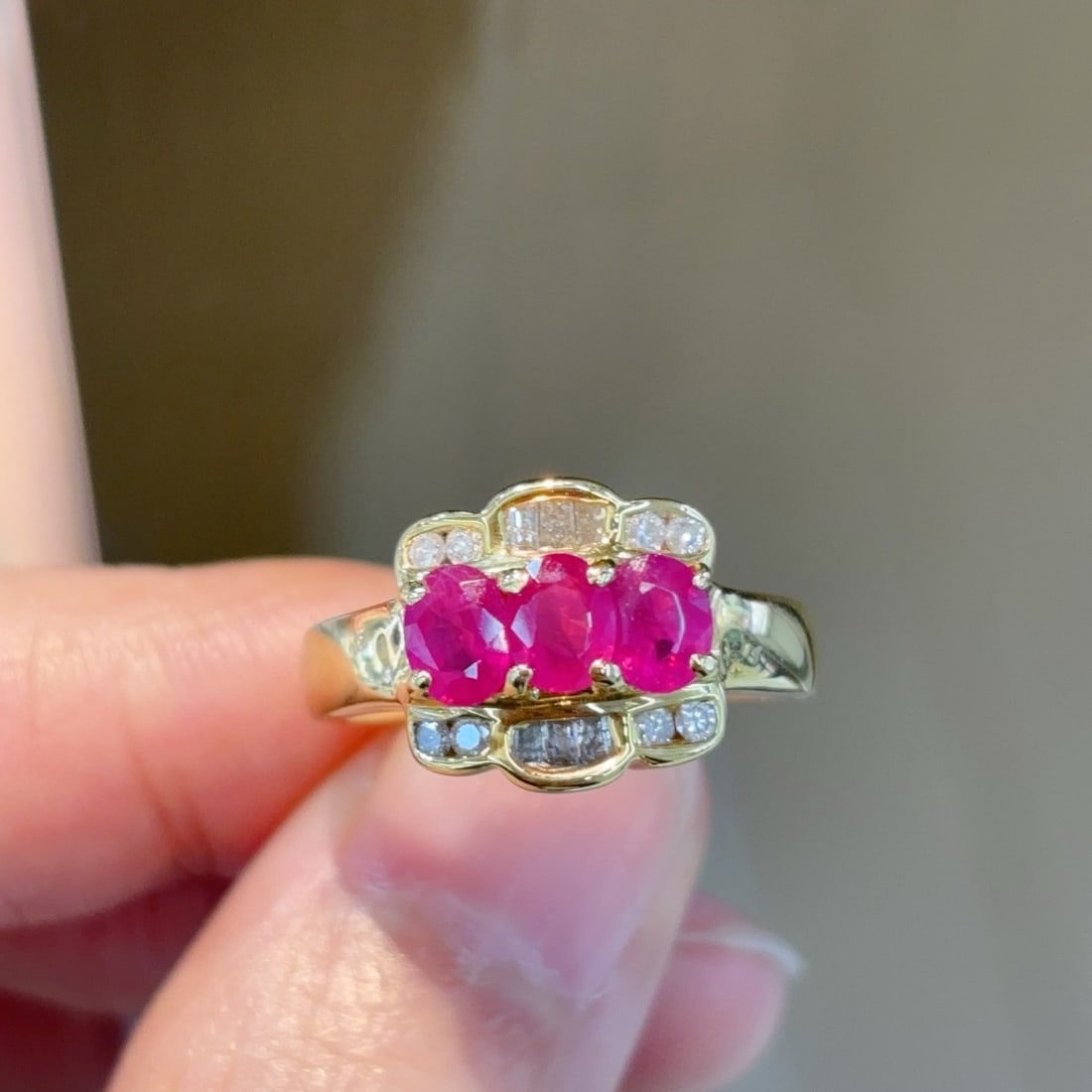 14k Gold 1.95 Ctw Natural Ruby & Diamond Ring - 3