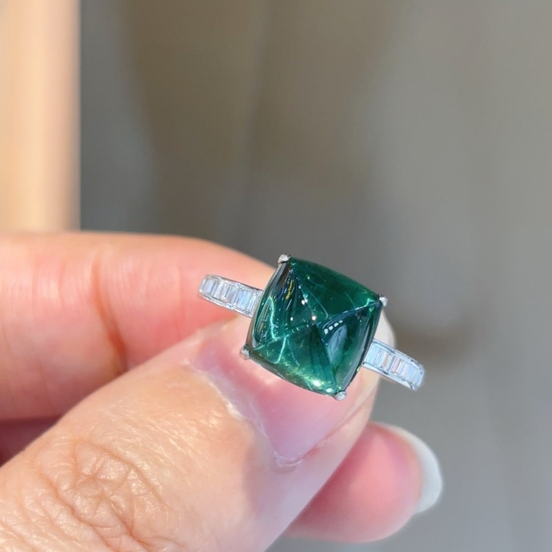 14k Gold 4.75 Ct Natural Tourmaline & Diamond Ring - 3