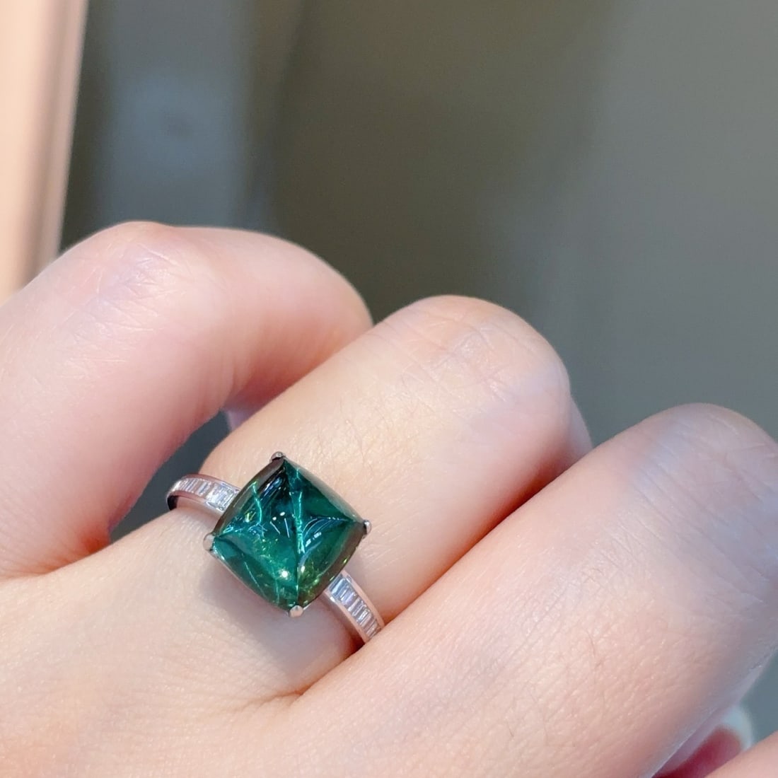 14k Gold 4.75 Ct Natural Tourmaline & Diamond Ring - 5