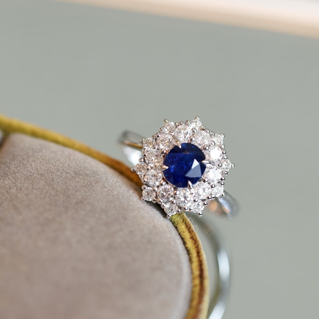 14k Gold 1.98 Ctw Natural Sapphire & Diamond Ring - 2