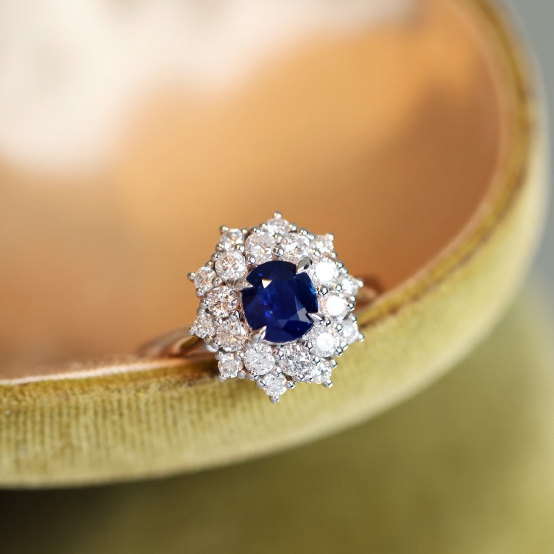 14k Gold 1.98 Ctw Natural Sapphire & Diamond Ring - 4