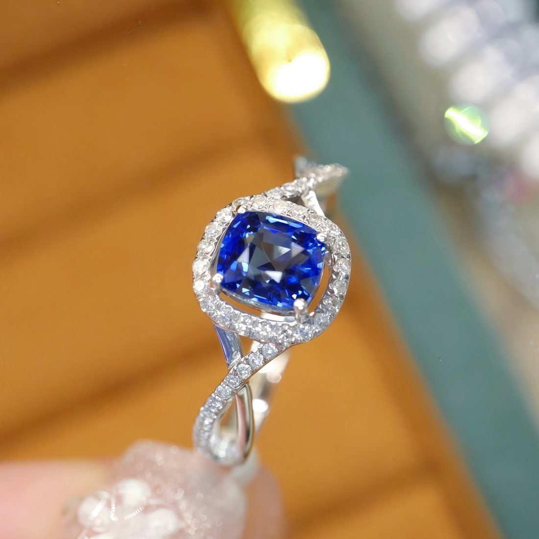 14k Gold 1.24 Ctw Natural Sapphire & Diamond Ring - 2