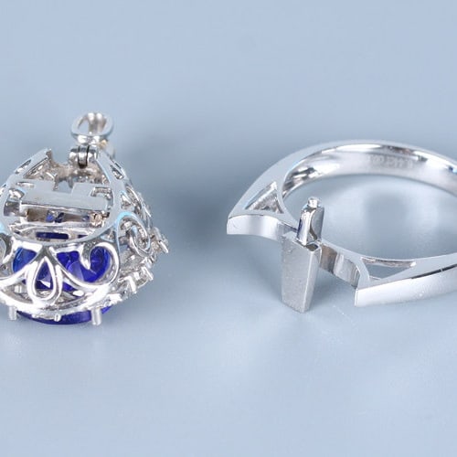 14k Gold 7.06 Ctw Natural Tanzanite & Diamond Ring/pendant( Without Chain ) - 5