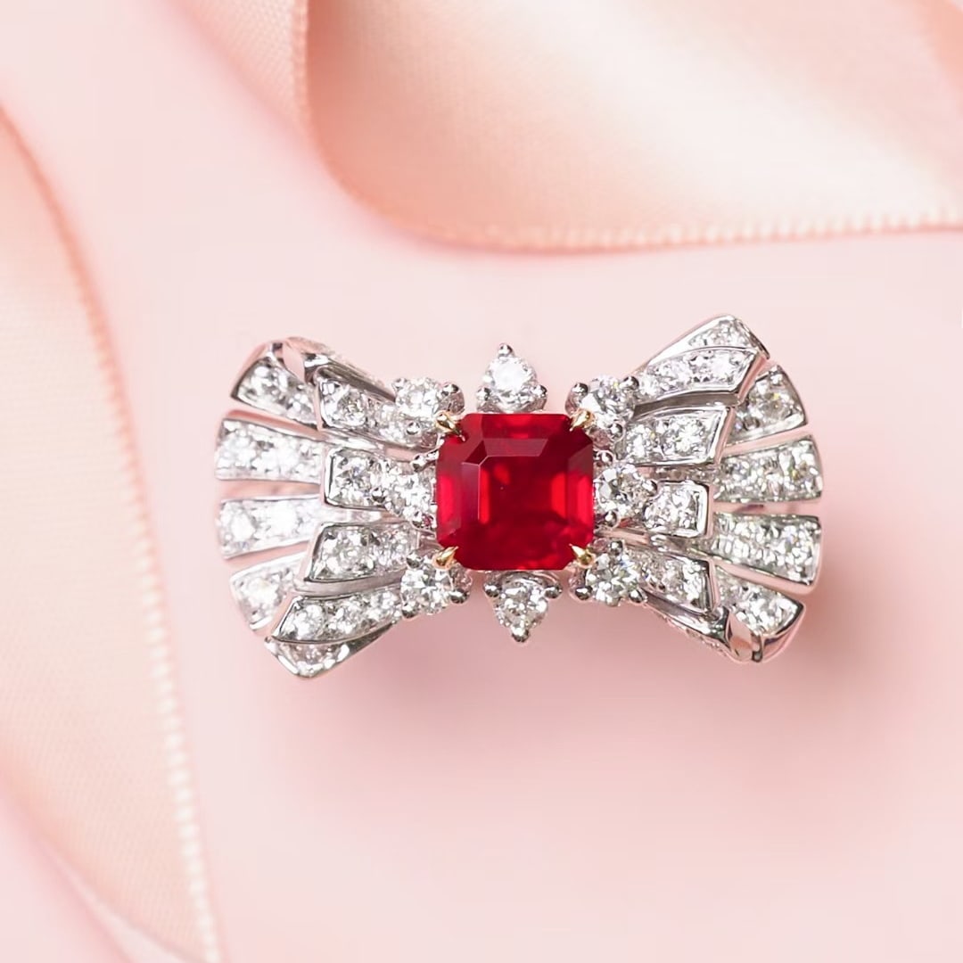 14k Gold 1.57 Ctw Natural Ruby & Diamond Ring - 2