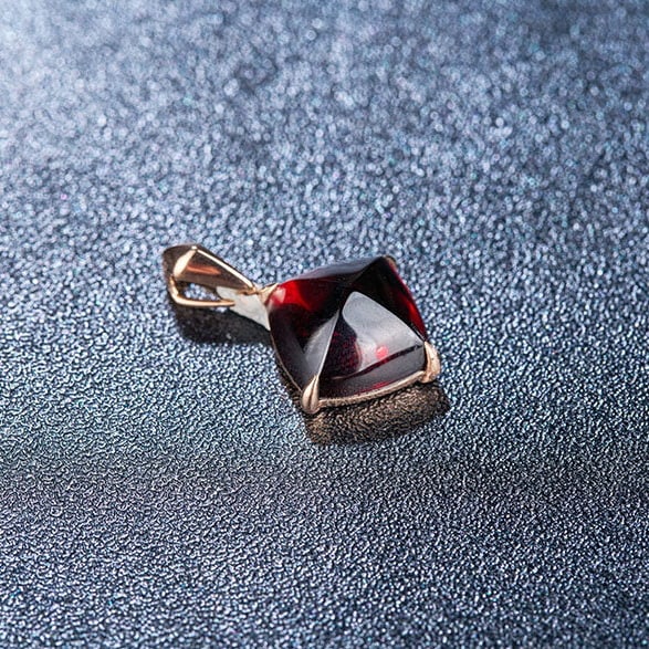 14k Gold 8.35 Ct Natural Garnet Pendant( Without Chain ) - 6