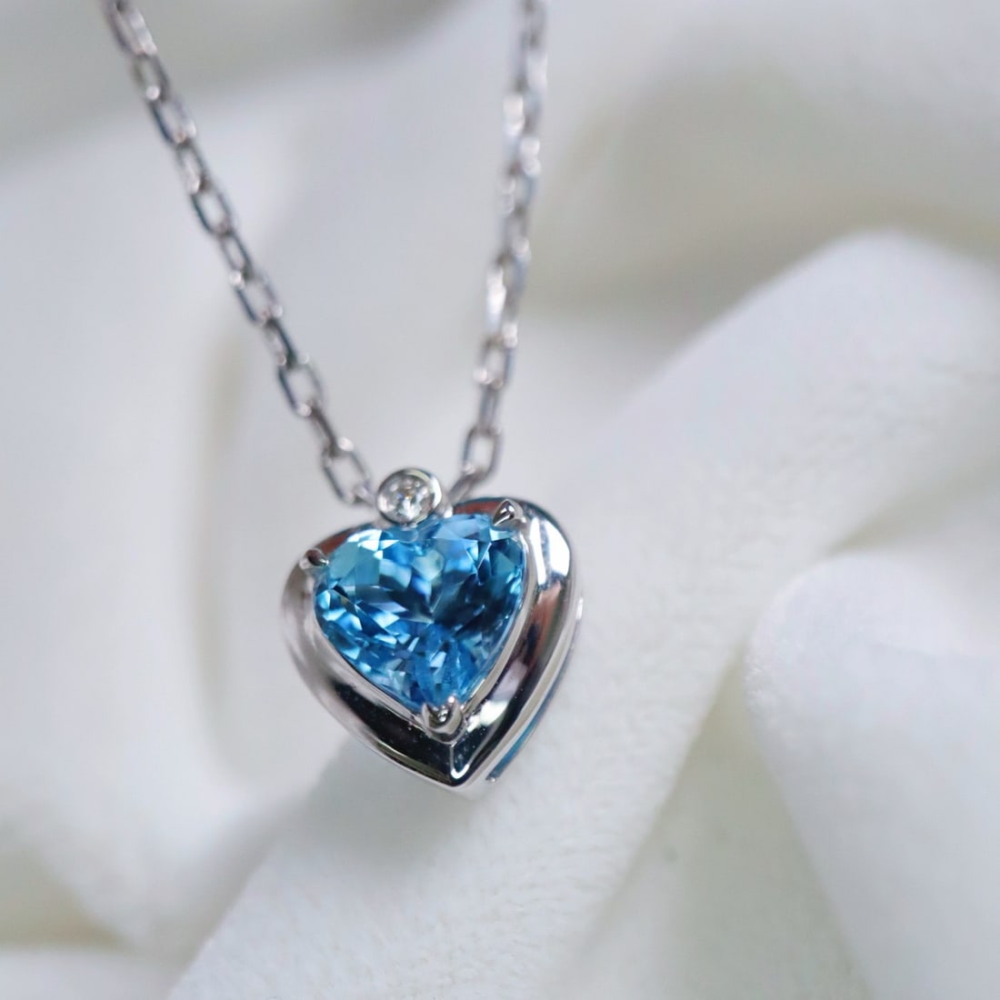 14k Gold 0.82 Ct Natural Aquamarine & Diamond Pendant( Without Chain ) - 3