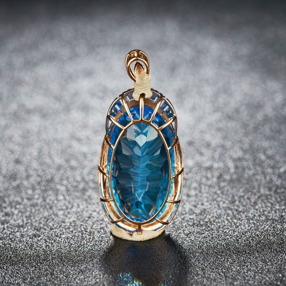 14k Gold 25.46 Ct Natural Topaz & Diamond Pendant( Without Chain ) - 5