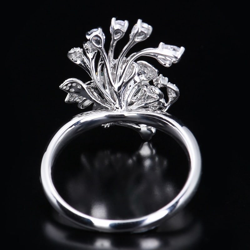 14k Gold 0.95 Ctw Vivid Green Natural Emerald & Diamond Ring - 4