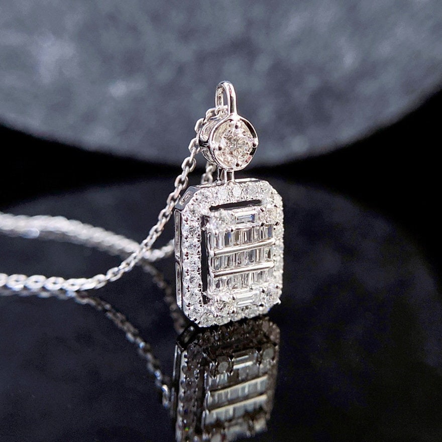 14k Gold 0.5 Ct Natural H Diamond Necklace - 3