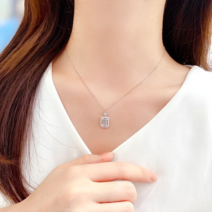 14k Gold 0.5 Ct Natural H Diamond Necklace - 4