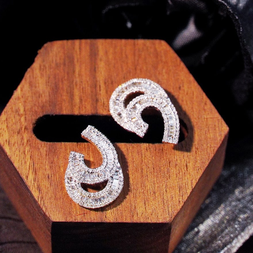 14k Gold 0.8 Ct Natural H Diamond Earrings - 2