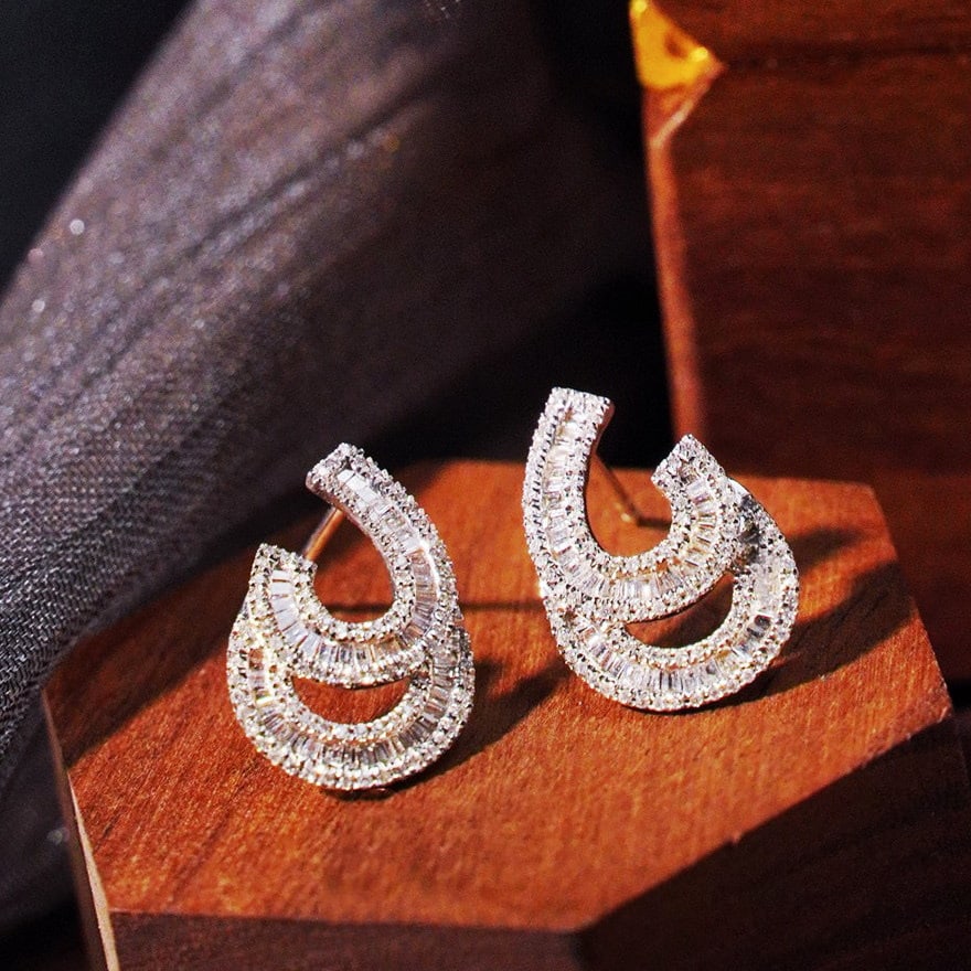 14k Gold 0.8 Ct Natural H Diamond Earrings - 3