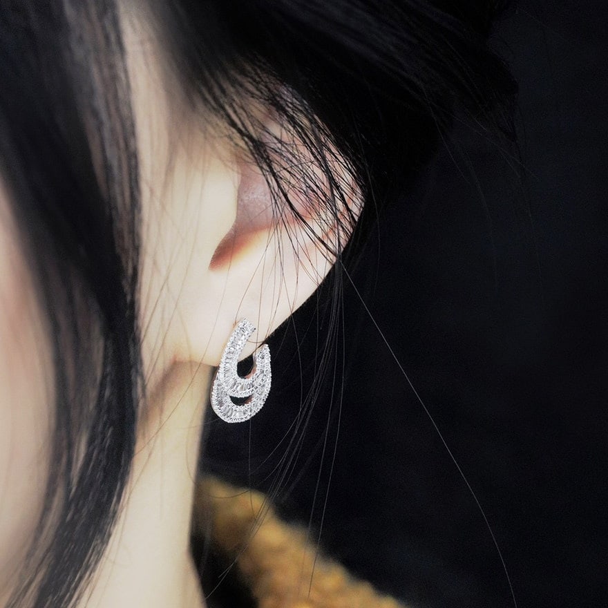 14k Gold 0.8 Ct Natural H Diamond Earrings - 6