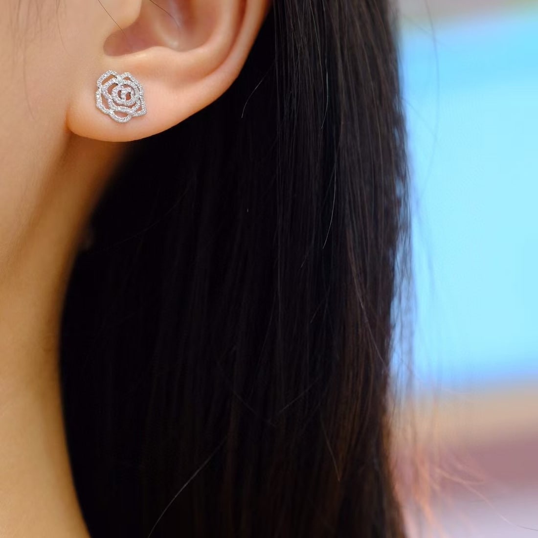 14k Gold 0.22 Ct Natural H Diamond Earrings - 6