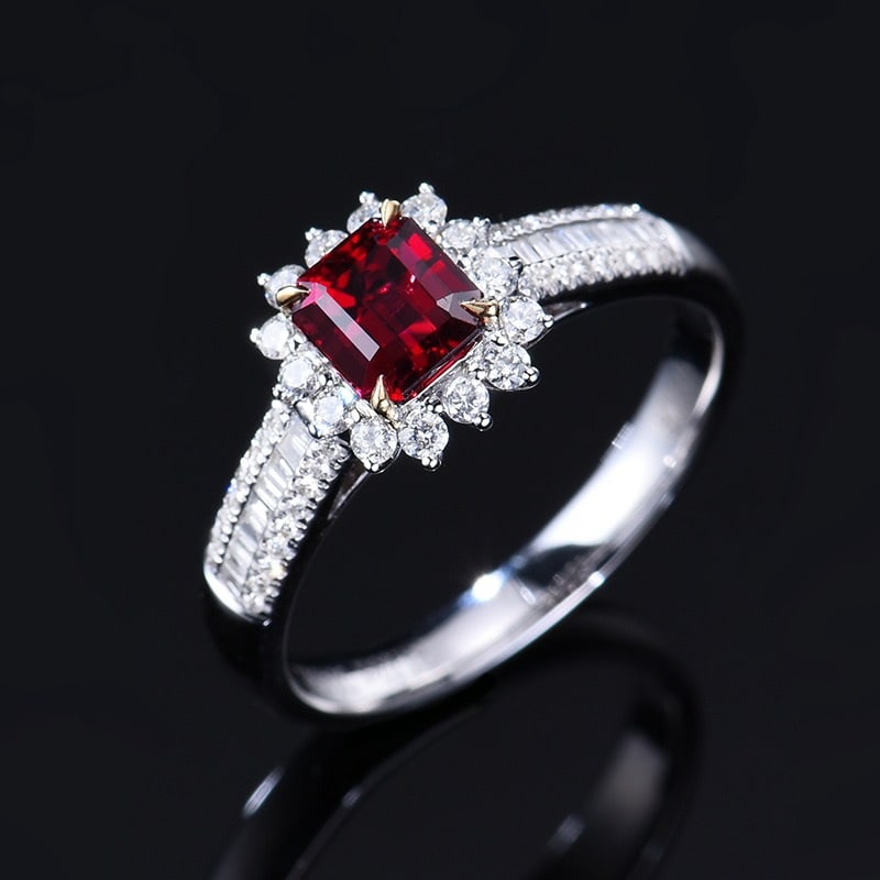 14k Gold 1.43 Ctw Natural Ruby & Diamond Ring - 4