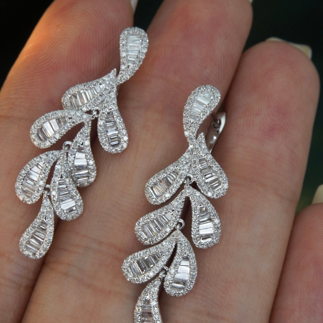 14k Gold 1.42 Ct Natural H Diamond Earrings - 5