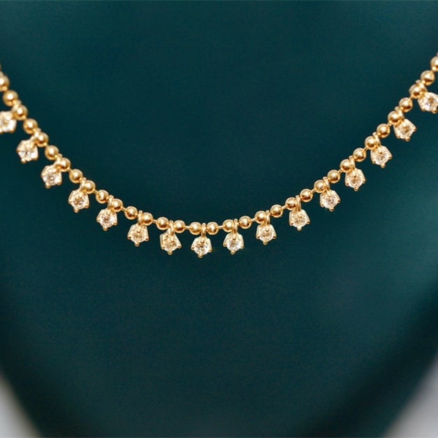 14k Gold 1.00 Ct Natural H Diamond Necklace - 4