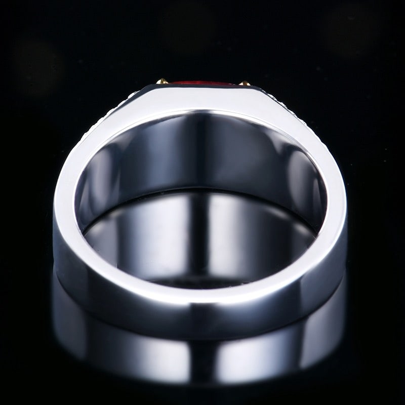 14k Gold 2.38 Ctw Natural Ruby & Diamond & Men¡¯s Ring - 5