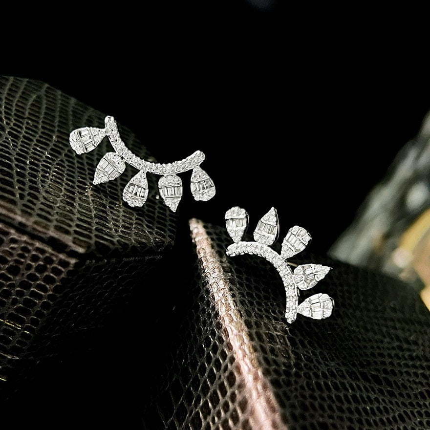 14k Gold 0.40 Ct Natural H Diamond Earrings - 2