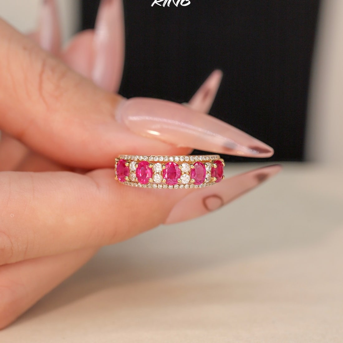 14k Gold 1.69 Ctw Natural Ruby & Diamond Ring (1 of 7)